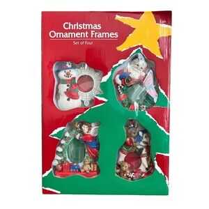 Vintage Christmas Mini Ornament Frames (Set of 4) May Department Store 1996 NEW